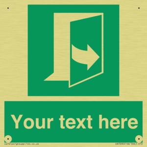 Custom sign safe condition door opens pulling left hand side